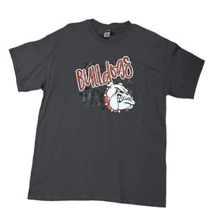 Gray Bulldogs Shirt, High School Football Shirt, Bulldog Mascot Shirt Size Large